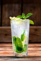 mojito cocktail closeup