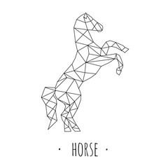 Horse stylized triangle polygonal model