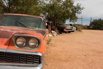 old car on the road