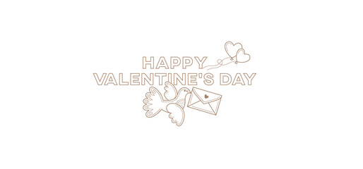 Vector Happy Valentine's Day illustration. Isolated icon, love logo.
