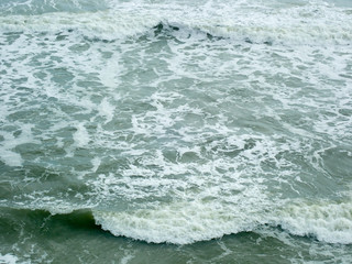 Ocean waves with foam