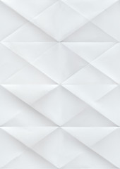 Paper folded in rhombuses. Seamless pattern with a white paper texture folded.
