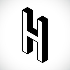 3d Letter H logo icon design template element. Vector illustration