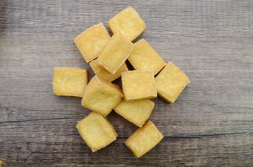 Bean curd tofu over white background.