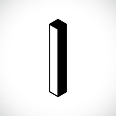 3d Letter I logo icon design template element. Vector illustration