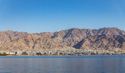 Coast of the Jordanian city of Aqaba