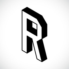 3d Letter R logo icon design template element. Vector illustration