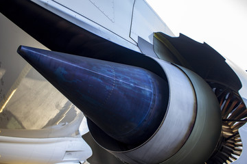 Nozzle Side Closeup Details Of A Jet Engine Propulsion System