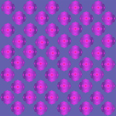 Pattern, shapes in violet color on a blue background