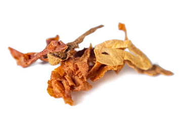 dried smoking tobacco Isolated on a white background.