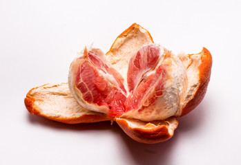 red grapefruit isolated on white background