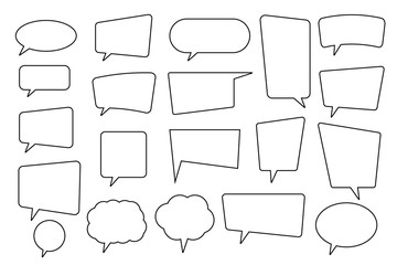 Obraz premium Speech bubble, speech balloon, chat bubble line art vector icon for apps and websites. Editable stroke vector.
