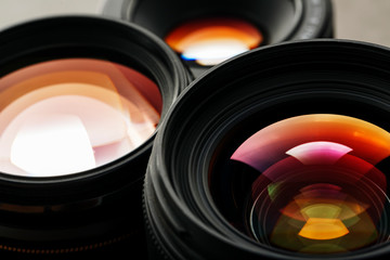 A camera lens with a beautiful close-up optical unit as a substrate.