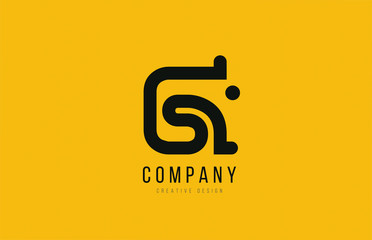 G yellow black alphabet letter for company logo icon design