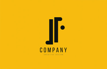 I yellow black alphabet letter for company logo icon design