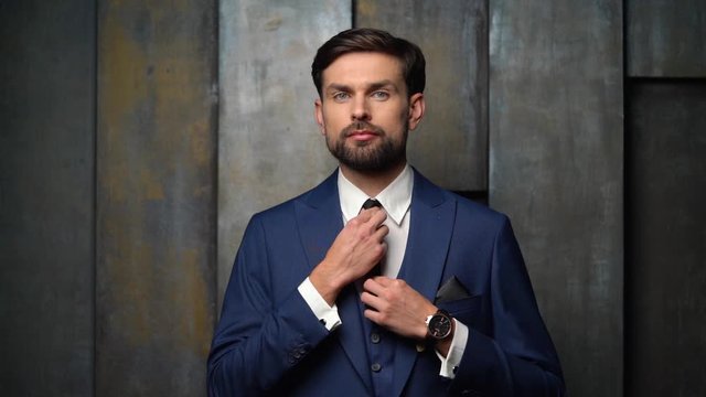 full hd video of young handsome stylish businessman - 4x slow motion