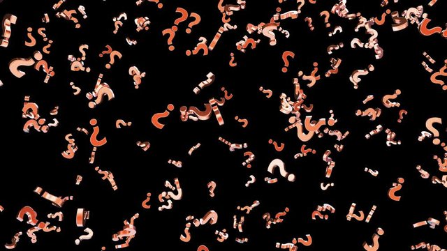 Animation of unsolved problems and questions. Symbol for solving an abstract problem. A lot of question marks. Overlay seamless looped animation on your video.