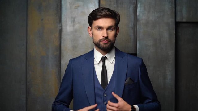 full hd video of young handsome stylish businessman - 4x slow motion