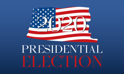 2020 United States of America Presidential Election banner. Election banner Vote 2020 with Patriotic Stars. 