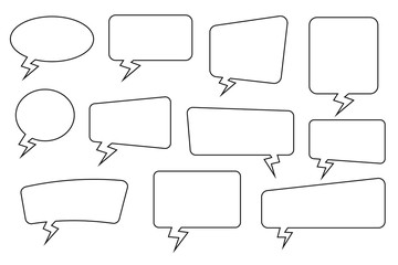 Speech bubble, speech balloon, chat bubble line art vector icon for apps and websites. Editable stroke vector.