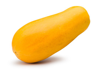 Ripe papaya isolated on white with clipping path.