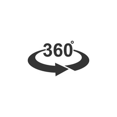 360 Degrees View Vector Icon.