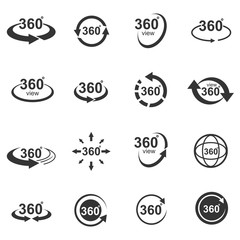 Obraz premium 360 Degrees View Vector Icon.