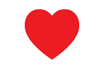 Red heart shape love icon for valentine day on white background with copy space.
