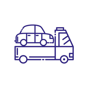 Isolated car over truck vehicle vector design
