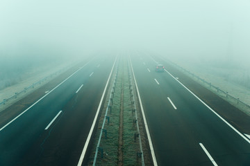 Road into the fog
