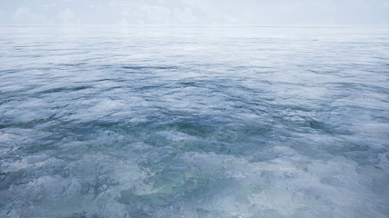 Naklejka na ściany i meble sea wave with storm weather background by 3D rendering scene