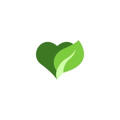 heart with leaf creative icon. From Recycling icons collection. Isolated heart with leaf sign on white background