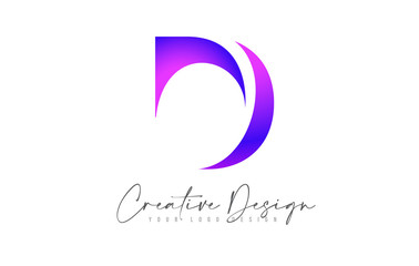 Purple D Logo Letter Design Icon. Creative Purple Design of D Letter in