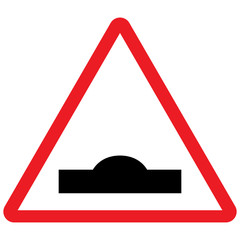 Bump speed breaker sign. Traffic symbol vector illustration. Red triangle background. Great for sticker, label, symbol, sign, icon etc.