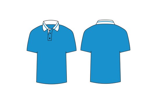 Blue Polo Shirt For Template, Vector Illustration