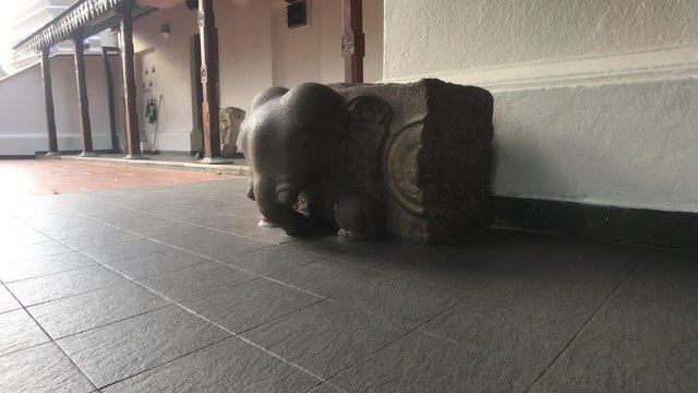 Kandy, Sri Lanka, November 25, 2019, Sri Dalada Maligawa stone figures in the temple 4K