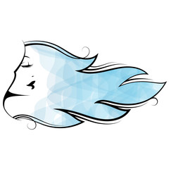 Profile of a beautiful girl with a hairstyle for beauty salon