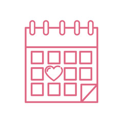 Isolated heart inside calendar vector design