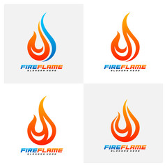 Set of Fire Logo Template Design Vector, Emblem, Creative design, Icon symbol