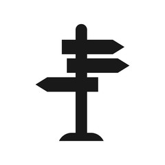 signpost icon in flat style on white. vector Illustration
