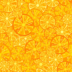 Seamless vector pattern with orange slices.