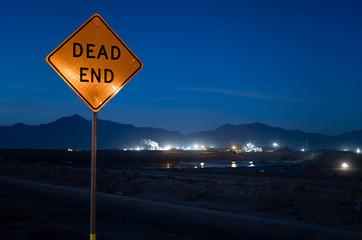 Dead End Sign at Dig Site