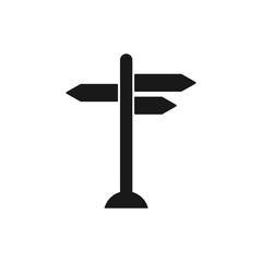 signpost icon in flat style on white. vector Illustration