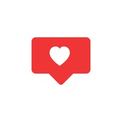 	 Notifications icon. heart, like vector icon. social media Like vector icon. symbol for web site Computer and mobile, 