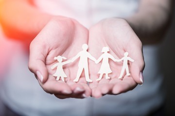 Care concept parenthood center woman help children