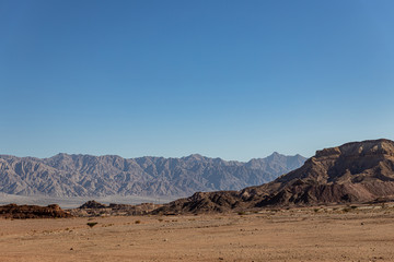 Plakat Panoramic view of the Arava desert in Timna Park