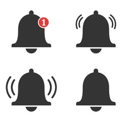 Notification bells icon isolated on white background. vector Illustration