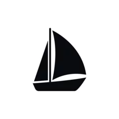 Deurstickers Vector illstration of simple boat icon. Flat design. Isolated. © nazar12