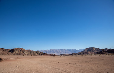 Fototapeta na wymiar Panoramic view of the Arava desert in Timna Park