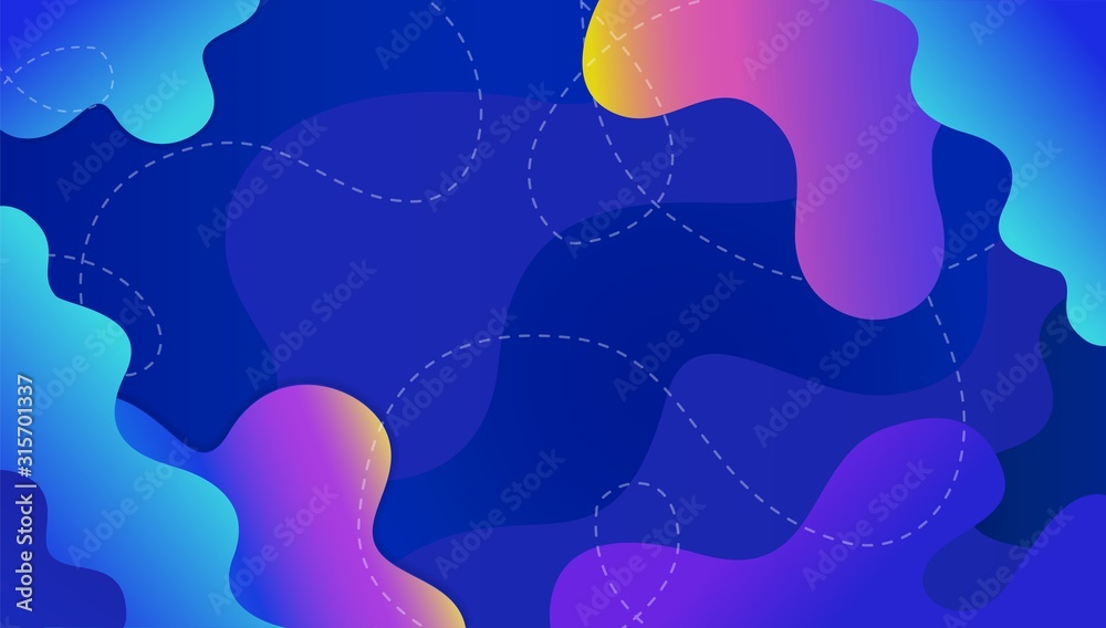 Poster abstract color background with geometric elements. contrast blue background with gradient. smooth tr